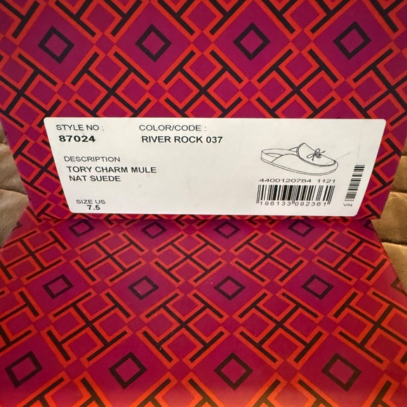 TORY BURCH CHARM MULE NATION SUEDE in RIVER ROCK - Picture 4 of 5